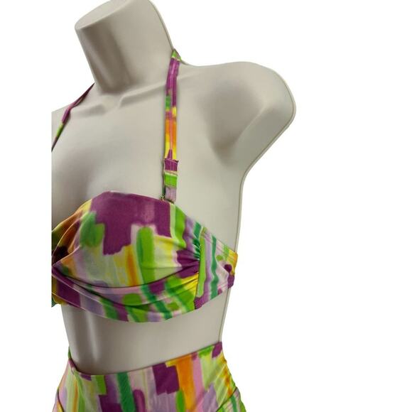 Victoria's Secret Multicolor Watercolor Bandeau Bikini Swimsuit Small / 34B - Picture 4 of 13